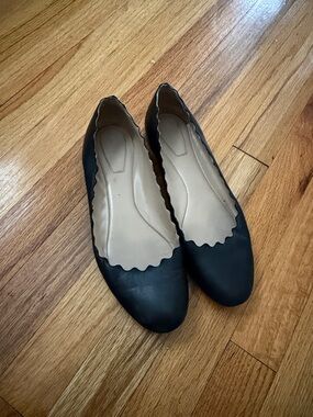 Chloe Classic Black Scalloped Ballet Flats